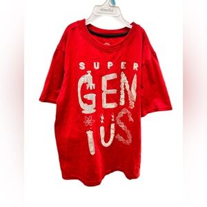 Boys large (10-12) Wonder Nation red “Super Genius” graphic tshirt